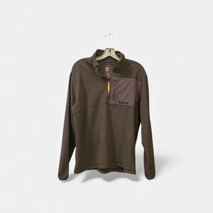 Men’s Timberland Moss-Green Fleece Jacket with Orange Zipper